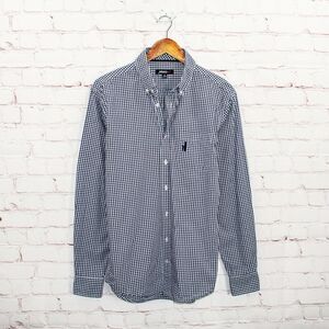 Johnnie-O Medium Button Down Shirt Blue Gingham Check Cotton